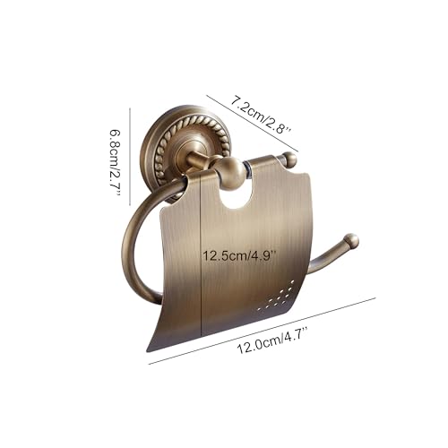 Image of Antique Bronze Toilet Paper Holder for Bathroom Toilet Paper Roll Holder withlid Wall Mounted