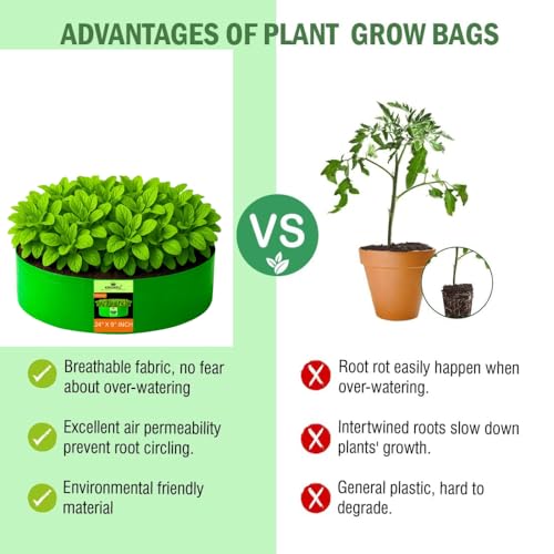 Image of Kingwell grow bags 24x9 inch pack of 2 Grow Bag For Terrace Garden Leafy Vegetable Plant Grow Bags Fruits Growing Containers For terrace Gardening