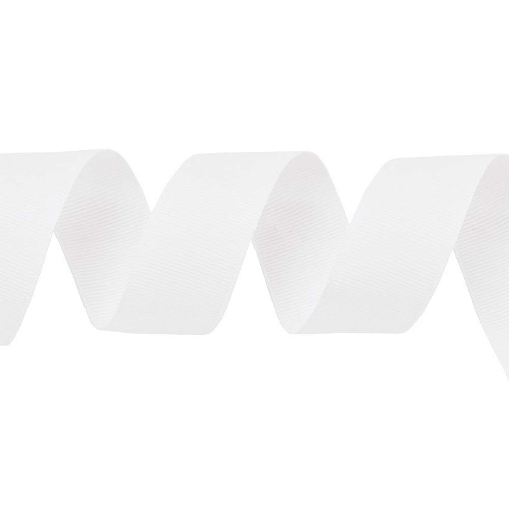 Ribest 1 inch White Grosgrain Ribbon 50 Yards Per Roll for Gift Wrapping Crafts Bow Maker Wreaths Hair Accessories Wedding