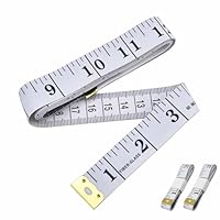 Tape Measure - (2 Pack) 60 Inch 150 cm Soft Fabric White Measuring Tape for Tailors Dressmakers and Sewing - Metric Waist and Body Measurements - Reusable Ziplock Bag Convenient Storage
