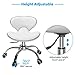 Pedicure Chair for Nail Tech,Adjustable Height, Hourglass Type Ergonomic Back Support Rolling Swivel Stool,Pedicure Stool for Feet Perfect for Massage and Salon Office Facial Spa Medical Tatoo(White)