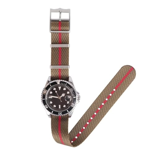 Correa de reloj de nailon rojo de 20mm suave para hombre y mujer 3