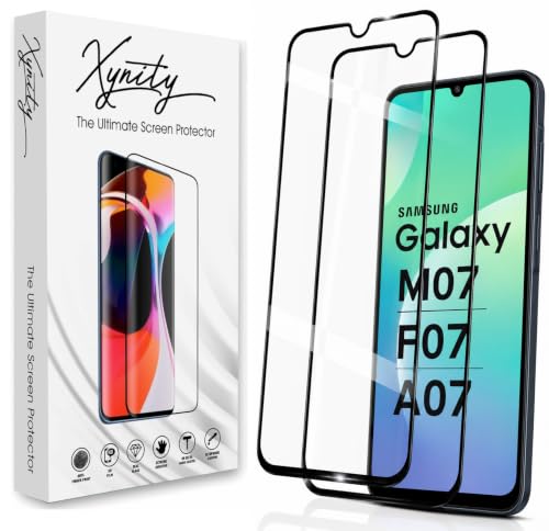 Image of Xynity Ultra Tempered Glass for Samsung Glaxy M07 / A07 / F07 (Pack of 2) - Edge to Edge Full Screen Coverage with Easy Installation Kit