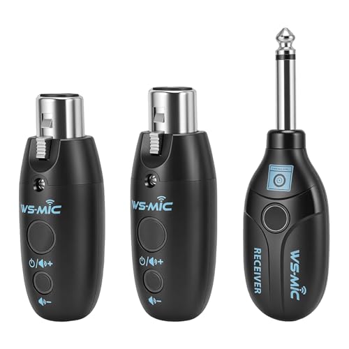 Sistema inalámbrico de micrófono Alomejor 2,4 GHz, transmisor y receptor XLR con alcance de 30 m, batería de 20 horas, reducción de ruido y emparejamiento automático para micrófonos dinámicos, grabación