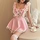 MIZSPISE Dienstmädchen Kostüm Reizwäsche Sexy Rosa Cosplay Anime Maid Kleid Lingerie Set Naughty Negligee Frauen Party Festival Halloween French Outfit Rollenspiel Rave Paare Valentinstag