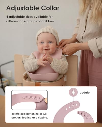 Tiny Marvels Silicone Bibs for Babies with Food Catcher Pocket, Adjustable Waterproof Feeding Bib for Infants & Toddlers, Soft BPA-Free Easy Clean Bib for Everyday Meals - Image 6