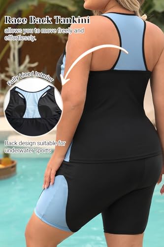 Image of Daci Women Plus Size Swimwear Athletic One Piece Swimsuits Boyleg Bathing Suit