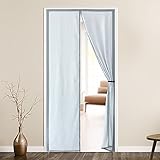 Magnetic Insulated Door Curtain,Upgraded Self-Closing Privacy Thermal Door Screen,36 Magnets Sewn-in,Heavy Duty Coated Fabric,Keep Cool Summer,Warm Winter for Front Single Patio Bedroom Doorway