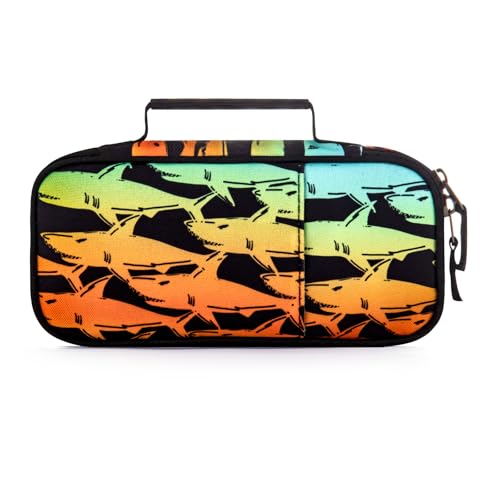 Image of Choco Mocha Shark Pencil Case for Boys, Soft Pencil Case Kids Pencils Pouch for Kindergarten Boys, Orange