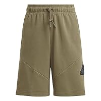 adidas Sportswear Future Icons Logo Kids' 8-Inch Shorts, Olive Strata/Black, 13-14 Years