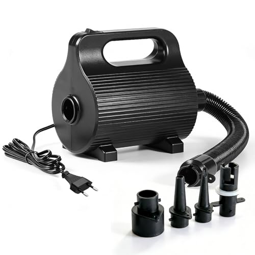 Pompa ad aria elettrica per materasso ad aria, 400 W-600 W, pompa ad aria elettrica con 4 ugelli, pompa portatile per materassi ad aria, piscine e galleggianti