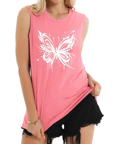 Image of Womens Tank Tops Summer Casual Sleeveless Top Loose Fit Basic Tunic Shirts