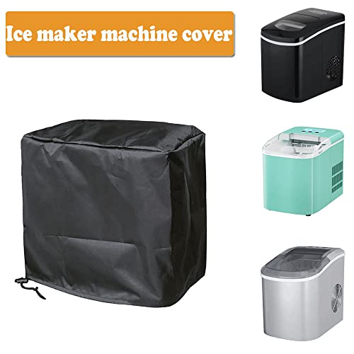 Funda protectora resistente para fabricadora de hielo, cubierta impermeable de poliéster con cordón ajustable para máquina de hielo o café miniatura 4