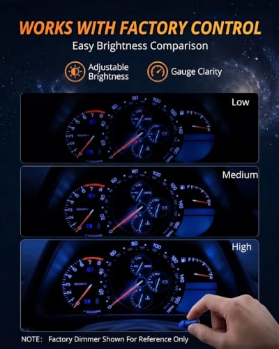 Image of WLJH Extremely Bright Blue Instrument Cluster Panel Gauge Dash Bulbs + Climate Control Lights + Clock Light Led Kits for Lexus IS300 2001-2005, Pack of 12 | 3030 SMD, Dimmable, Modern Instrument Lights, Gauge Backlight, Climate Light, Time Display Illumination, 12-Pack