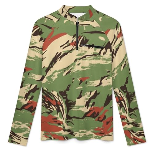 Rhodesian Camouflage Men's Sun Protection Shirts UV SPF UPF 50+ Long Sleeve Rash Guard Lightweight3