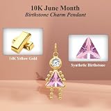 Auriga Fine Jewelry 10K Yellow Gold 20mm June Birthstone Charm for Pendant Necklace or Bracelet (L- 0.79 Inch, W- 0.4 Inch)