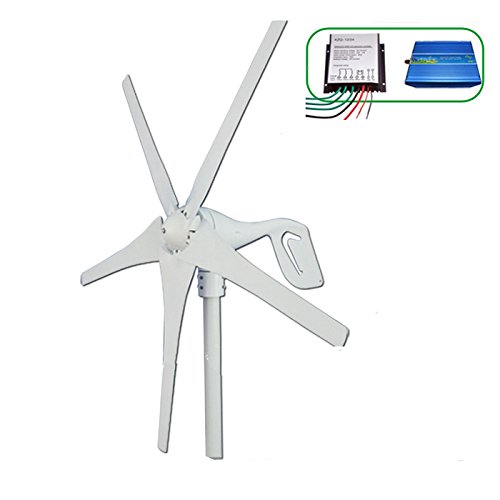 GOWE Wind Turbine Generator 600w max, Horizontal Wind Generator 12V/24V Windmill, Come with Wind Controller+600w Off Grid Inverter.