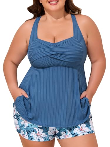 Tankini 2 pièces short gainant pour masquer les rondeurs Summer Mae