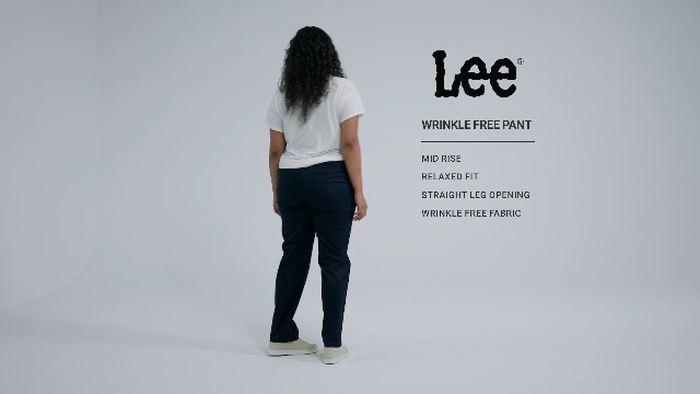 Lee Womens Plus Size Wrinkle Free Relaxed Fit Straight Leg Pants