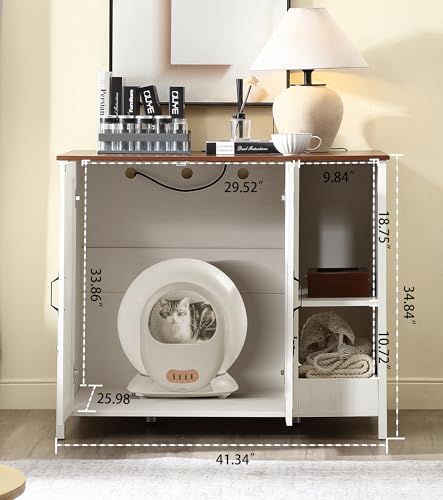 Forest Gravity 179.99 Cat Litter Robot Enclosure, Enclosure For Self-Cleaning Litter Boxes,Adjustable Shelf For Dog Proof And Storage,Charging Station,Locks Added thumb #3