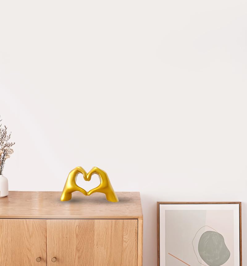 Escultura de Manos en Corazón Oro para Decoración miniatura 6