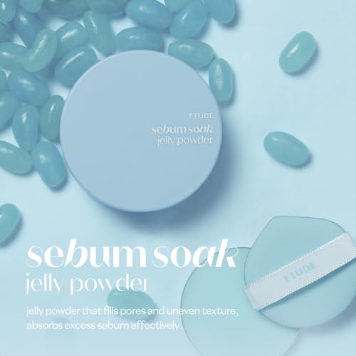 Image of ETUDE Sebum Soak Jelly Pressed Powder makeup setting powder oil control, matte finish for oily and combination skins