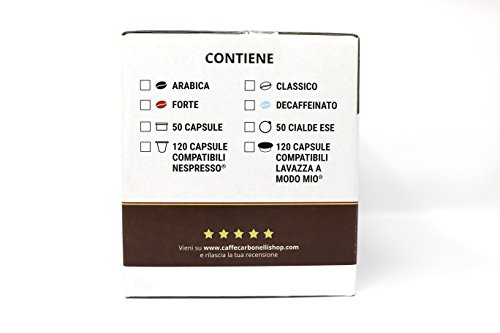 120 Cápsulas de Café Compatibles Nespresso - Caffè Carbonelli descafeinado - espresso napolitano - Imagen 5