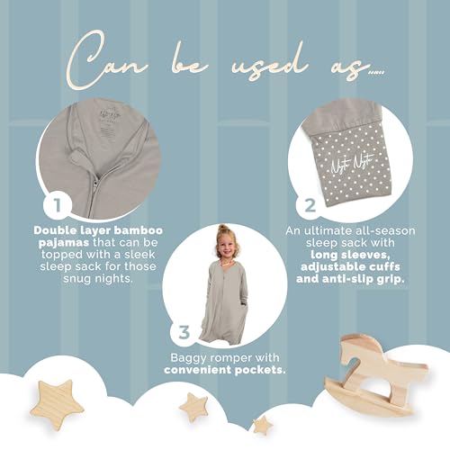 Image of Nyte Nyte Baby- 0.5 TOG SnuggleSack Sleep Sack Rumper W Sleeves, Adjustable Feet Cuffs & Anti-Slip Grip