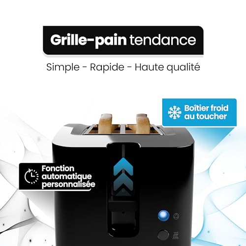 Bomann, Grille-Pain compact 2 tranches, Fonction Décongélation, Réchauffage, Arrêt rapide, Support pour petits pains, TA6065CB, Noir – Image 5