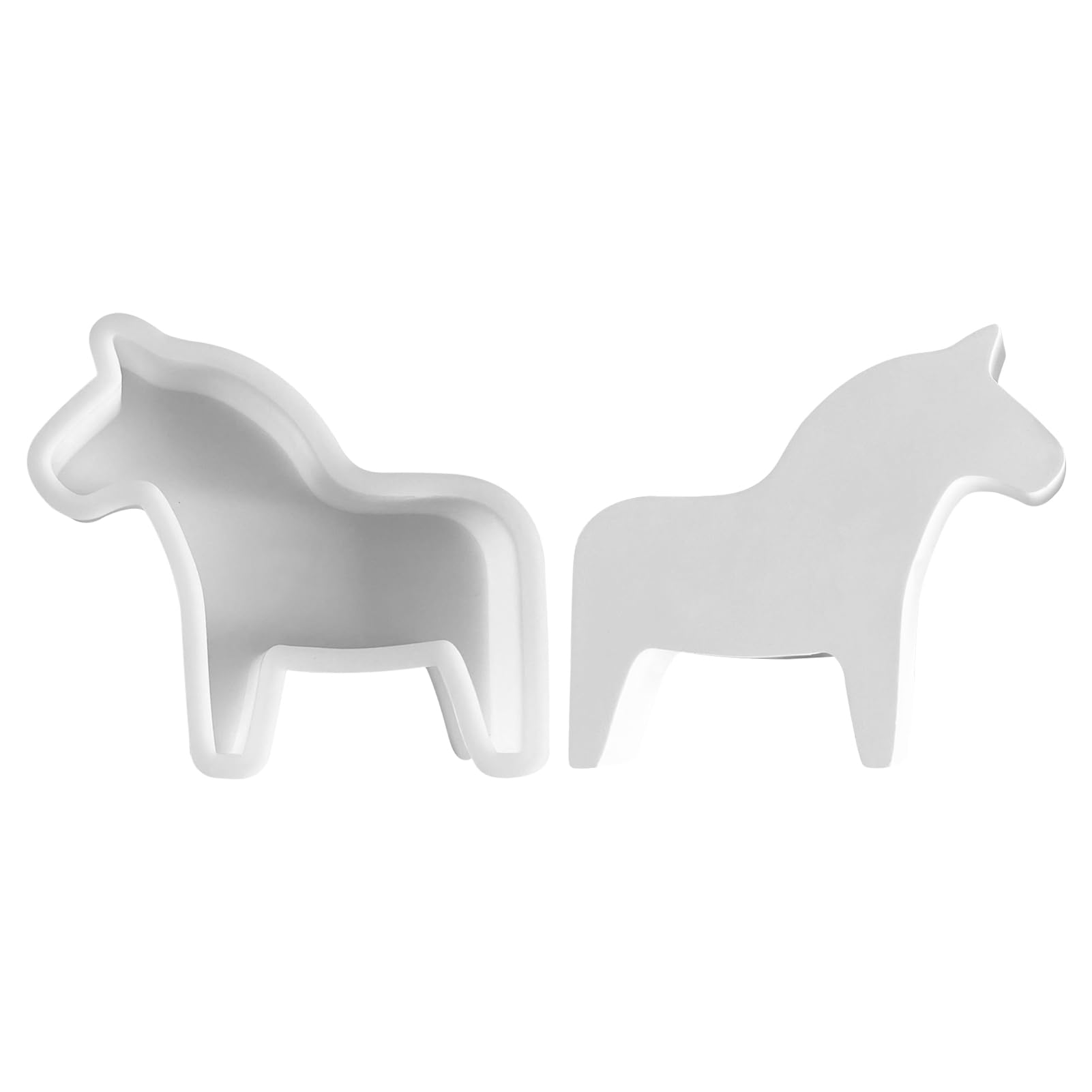 Silikon Gießform Pferd – Doppelpferd-Design, 15,7x8,4 Cm, Hitzebeständig Bis 260°C, Für Gips, Beton, Harz, Seife, Kerzen, Einfaches Entformen