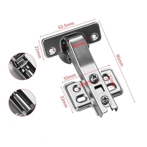 Charnière hydraulique 45 degrés pour porte d'armoire pliante d'angle cuisine x2 - 3