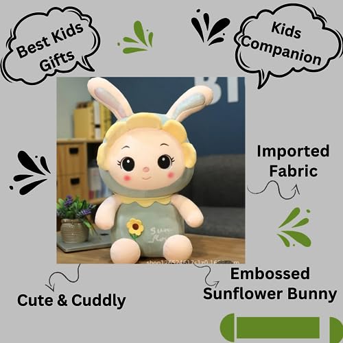 Image of A Little Swag Cute Sunflower Rabbit Bunny Stuffed Doll Plush Soft Toys Play for Kids Boys Girls, 25 cm