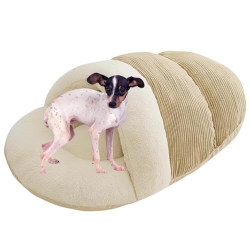 Lifetips 日本テリア(Japanese Terrier) ペットベッド 犬猫兼用 冬用 寝袋型 ふわふわ クッション 保温 防寒 洗える 小型犬 中型犬 室内 おしゃれ 北欧風 ソファ ハウス 快眠グッズ 抱っこ感覚 多頭飼い対応 寝具 抗菌 防臭