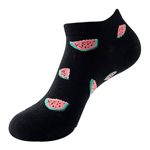 2 Pairs Womens Girls Novelty Funny Cute Ankle Socks 3D Print Pattern Design Colorful Cotton Low Woman Socks, B, One Size