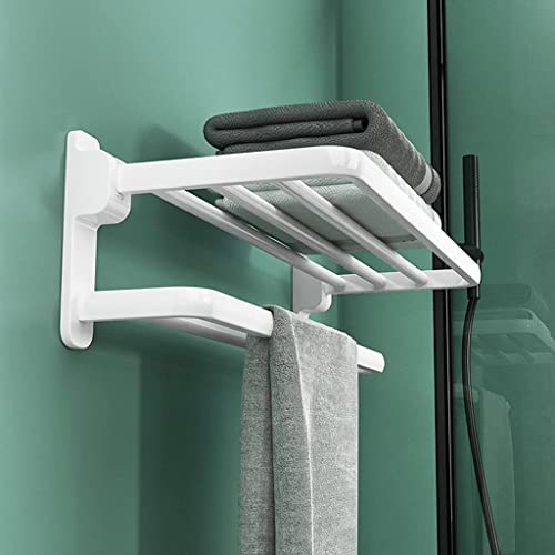 Porte-serviettes mural en acier inoxydable avec support double blanc