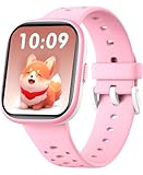 Kinder Schlau Uhr für Mädchen Jungen,IP68 wasserdichte Kinder Fitness Tracker Uhr mit 1,83 "Gesicht, Herzfrequenzschlafmonitor,Puzzlespiele mit App,großartige Geschenke für Teenager 6+ (Rosa)