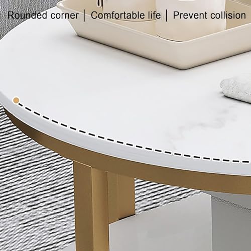Image of Coffee Tables for Living Room Modern Coffee Table Oval Sofa Table Center Tables for Living Room 2 Tier Side Table Small Apartment Home Furniture Black Gold 2T (Black Gold 1T)
