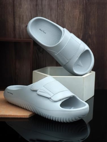 Image of HEALTH FIT Extra Soft Premium Classic Cushion Sliders /Slippers with Cushion FootBed for Adult & Comfortable Light Weight Anti-SkidWaterproof Stylish Flip Flops for Men's HF152