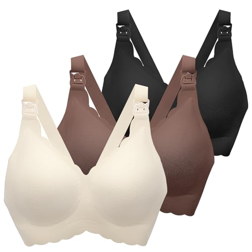 Image of MomWills Nursing Bras for Breastfeeding, Seamless Ultra Comfort Maternity Bra, Natural Shape Pregnancy Bras for Women