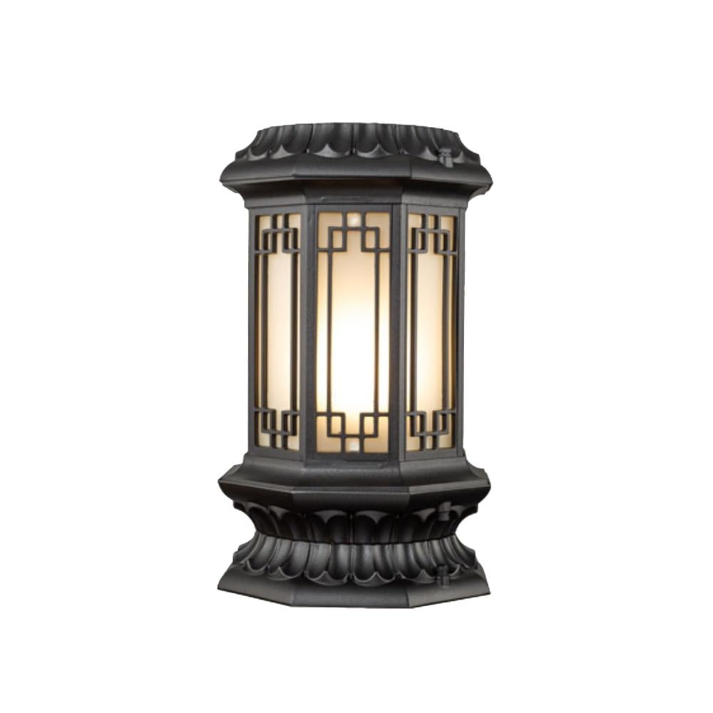 Lampe solaire extérieure en laiton noble style vintage pour poteau