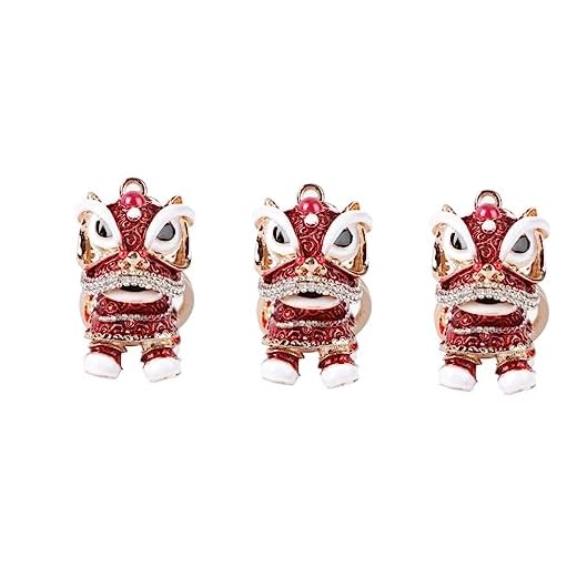 GALPADA Chaveiros Chineses 3 Pçs De Metal Leão De Cristal Celular s Chineses s Chineses Chaveiros Para Chaves De Carro