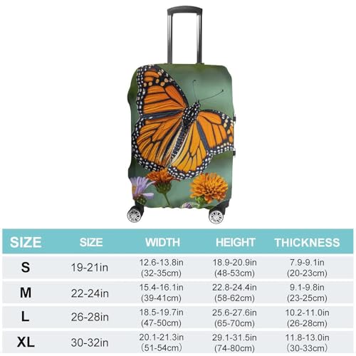 Luggage Covers Anti-Scratch Suitcase Cover Monarch Butterflies Washable Elastic Suitcase Protector Travel Luggage Protector Covers Carry On Luggages Cover XL (30-32 inches)2