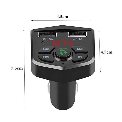 Bluetooth 5.0 Car Kit mãos-livres sem fio Bluetooth FM Transmissor Car MP3 Player 3.1A Carregador US