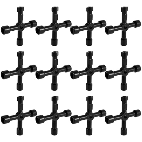 12Pcs Electric Cabinet Key 4 Way Utilities Key(Square/Triangle/Panel Key) 4-in-1