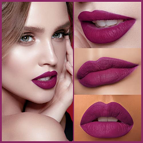 Oulac Matte Liquid Purple Lipstick for Women Violet Long Lasting Lip Stain - Image 2