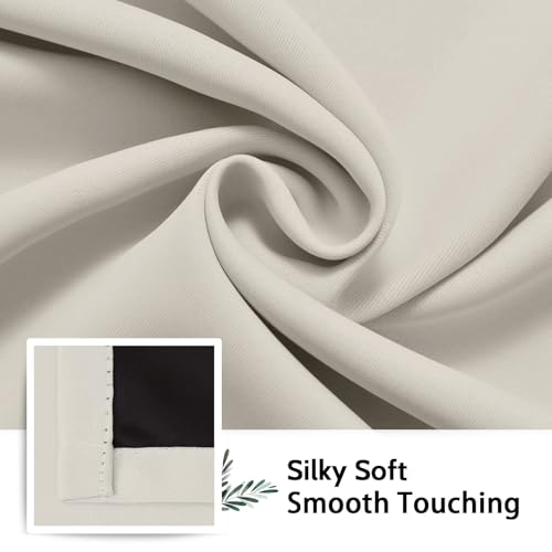 Image of SimpleHome Cream 100% Blackout Curtains Room Darkening Living Room 63 Inch
