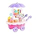 Domybest Carrello Gelati Giocattolo Gelateria Giocattolo Negozio Gelati e Caramelle Regalo Giochi di Ruolo per Bambini 28 Pezzi