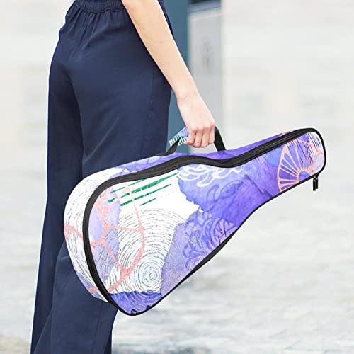 Housse ukulélé de qualité supérieure imperméable motif floral violet