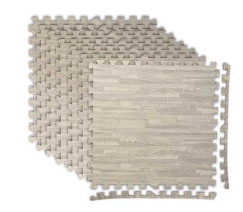 Image of Art3d 48 Sq.Ft Eva Puzzle Exercise Mats, 24 inchx24 inch x 1 /2 inch Thick Foam Interlocking Tiles for Flooring, Workout, Gym Equipments, Pack of 12, Grey Oak