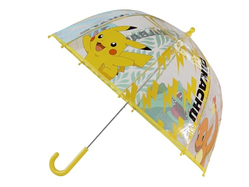 CYP BRANDS Paraguas Manual Burbuja Transparente Pokemon 48cm, Sport, Multicolor (Multicolor), Talla Única